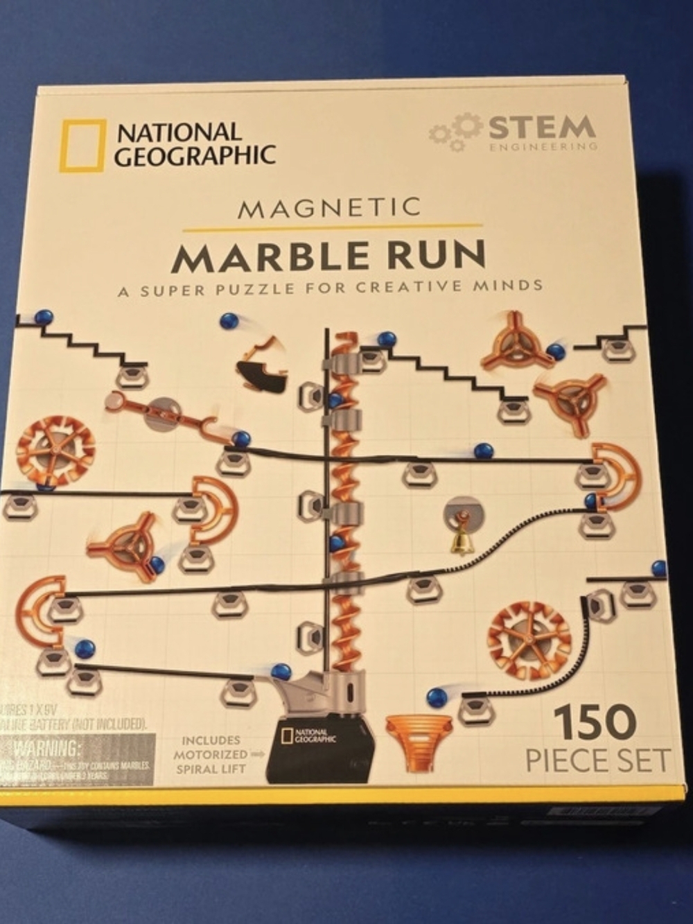 NEW National Geographic Magnetic Marble Run - 150-Piece STEM Building Set